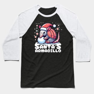 Santas cute armadillo christmas Baseball T-Shirt